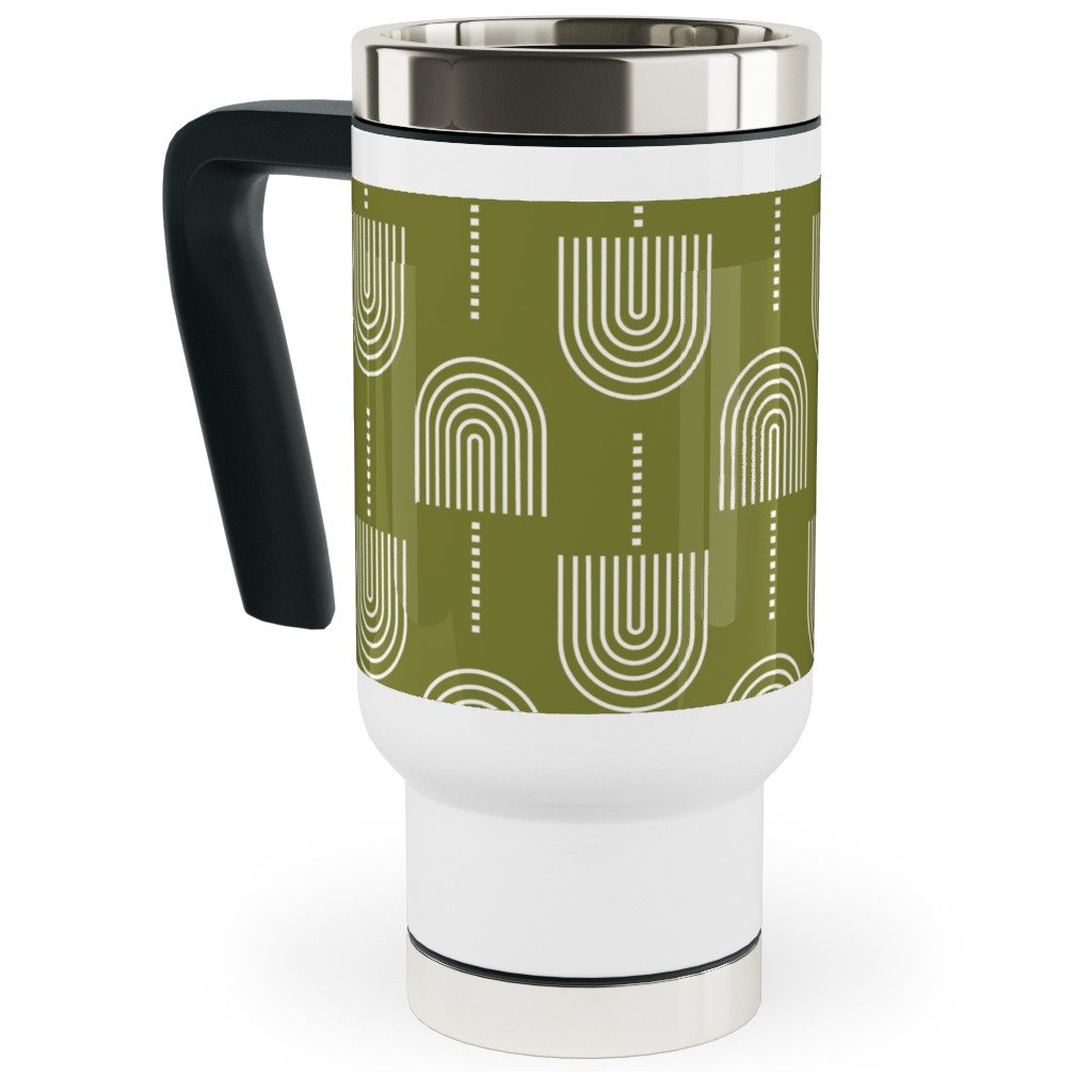 Fans - Olive Travel Mug with Handle, 17oz, Green, Classic Green