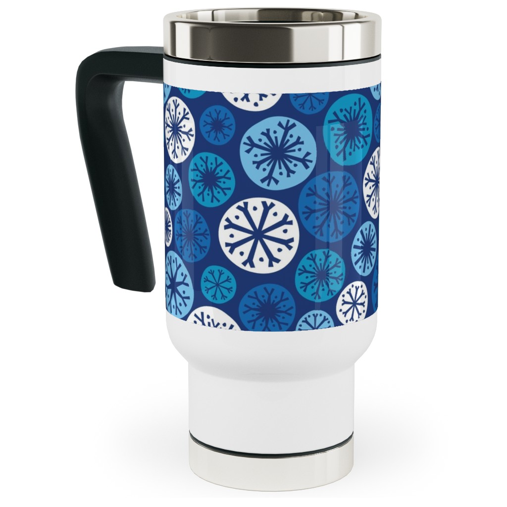 Snow Daze Travel Mug with Handle, 17oz, Blue