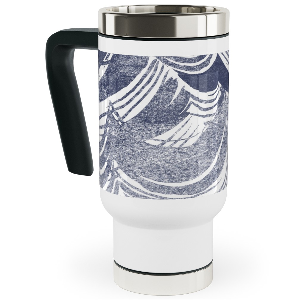 Wild Ocean Travel Mug with Handle, 17oz, Gray, Gray