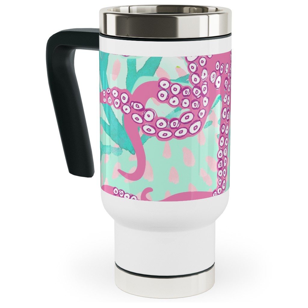 Oceana - Pink and Teal Travel Mug with Handle | Shutterfly