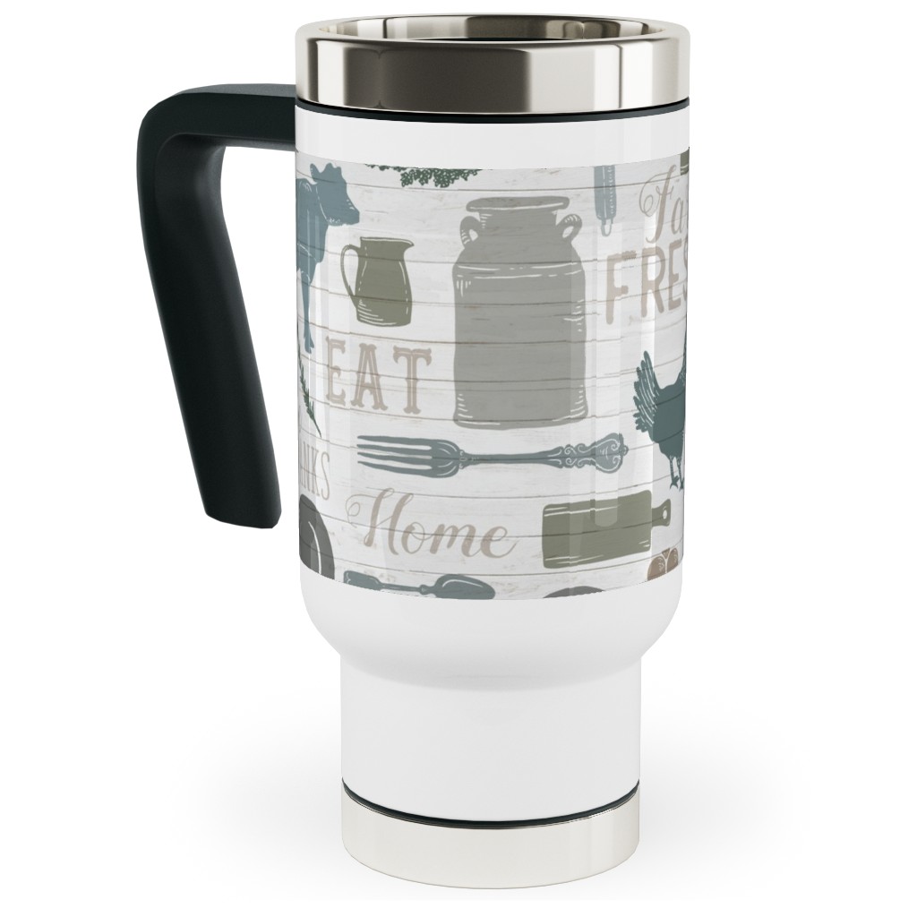 Sing for Your Supper - Gather Round & Give Thanks Travel Mug with Handle, 17oz, Blue