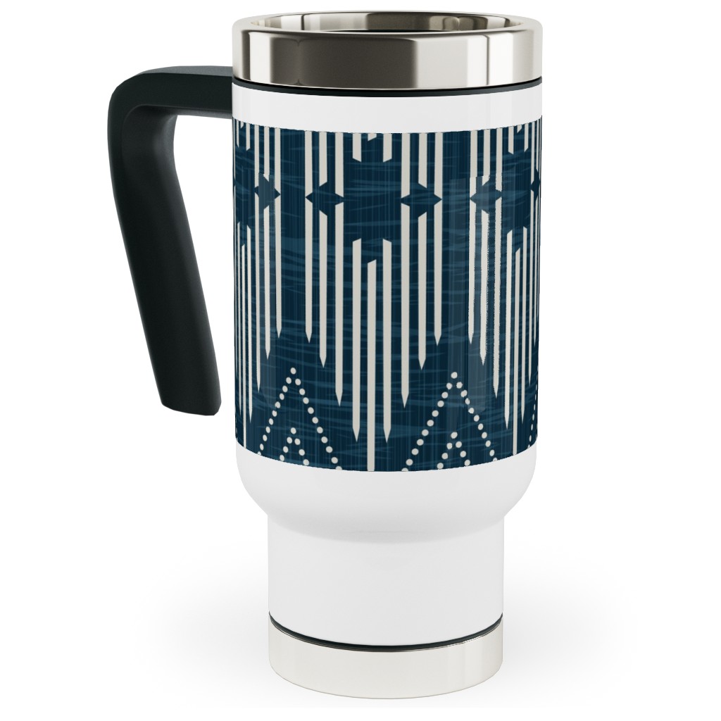 West End Travel Mug with Handle, 17oz, Blue, Silhouette