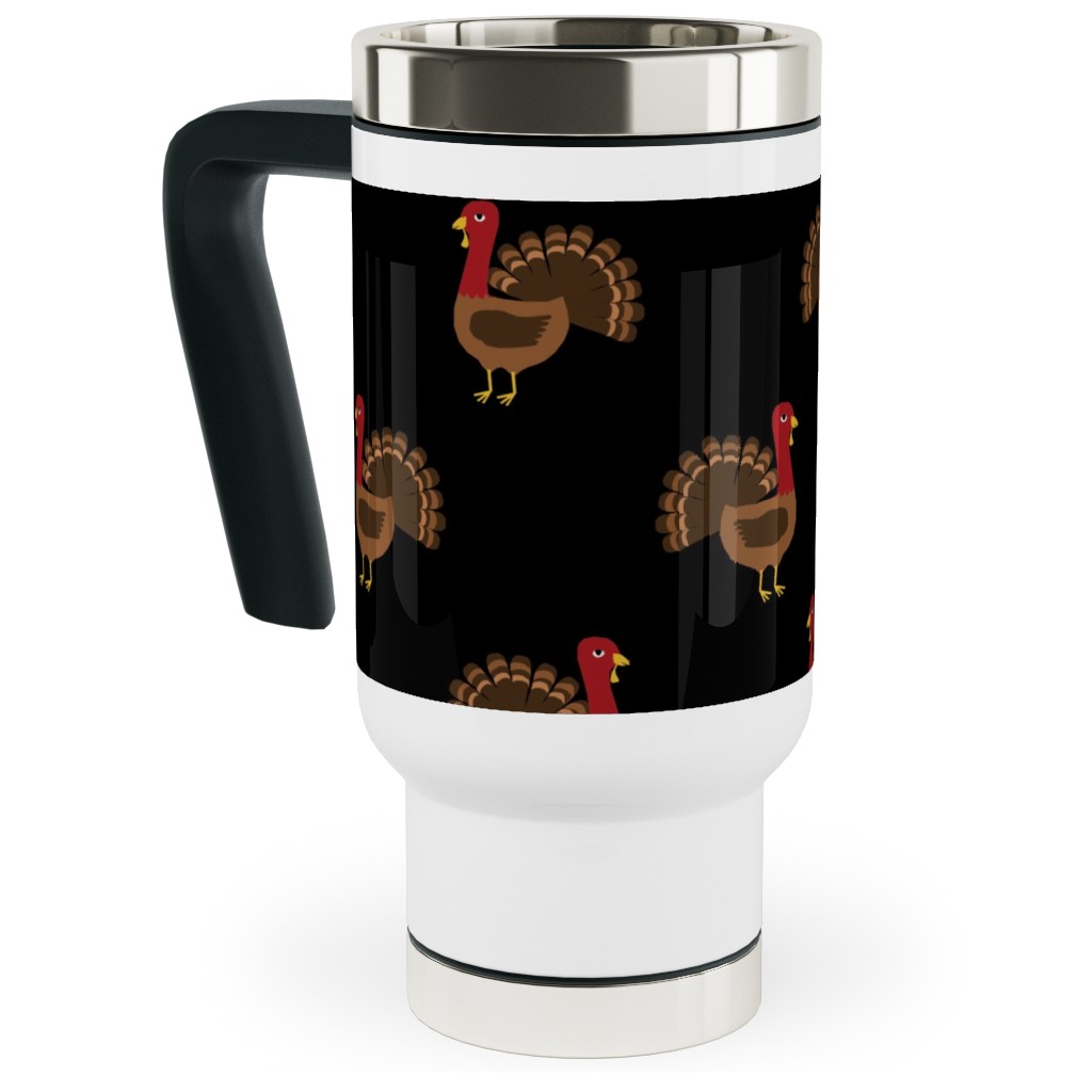 Turkey Toss Travel Mug with Handle, 17oz, Black