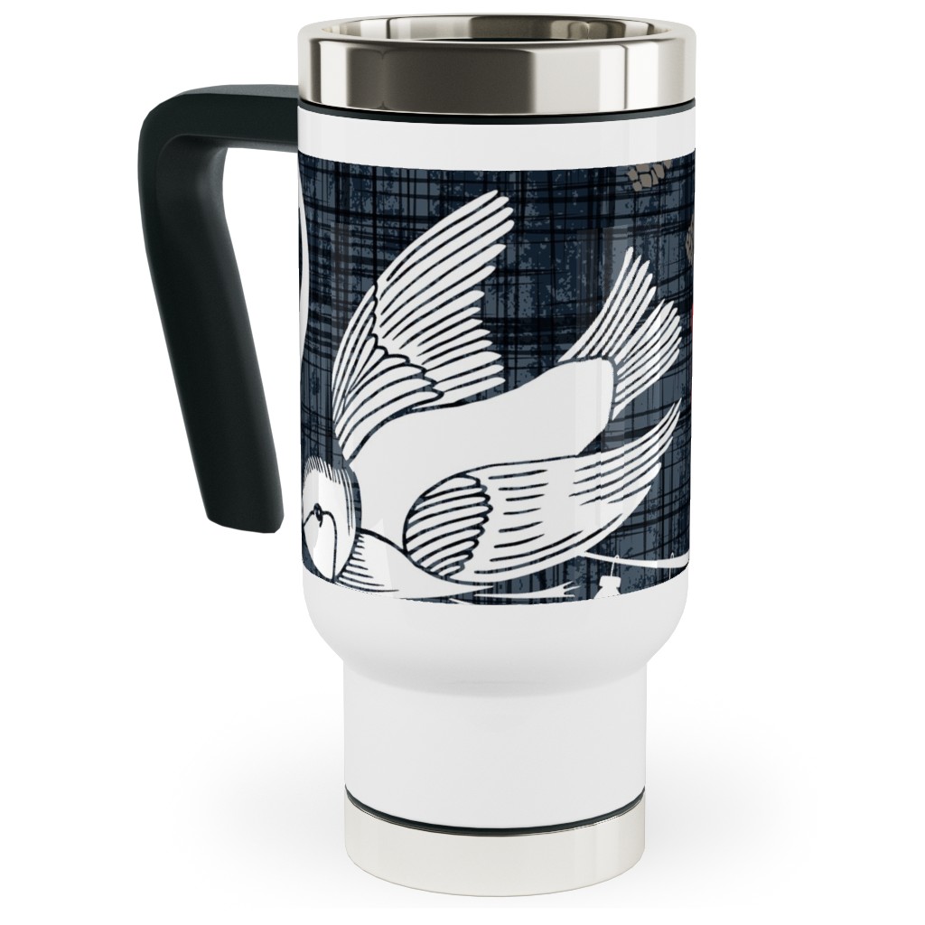 Merry Forest Travel Mug with Handle, 17oz, Black