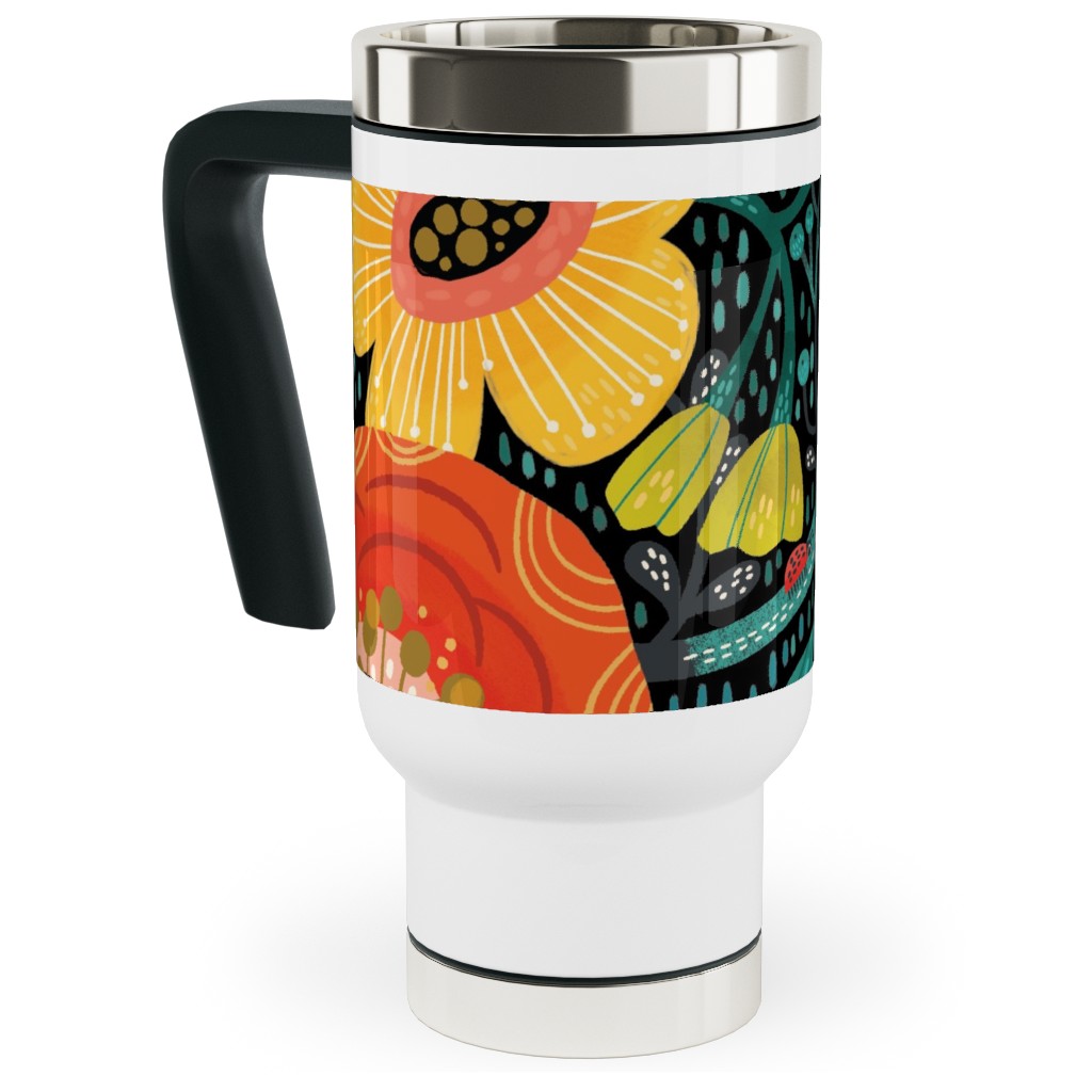 Bohemian Bop - Multi Travel Mug with Handle, 17oz, Multicolor