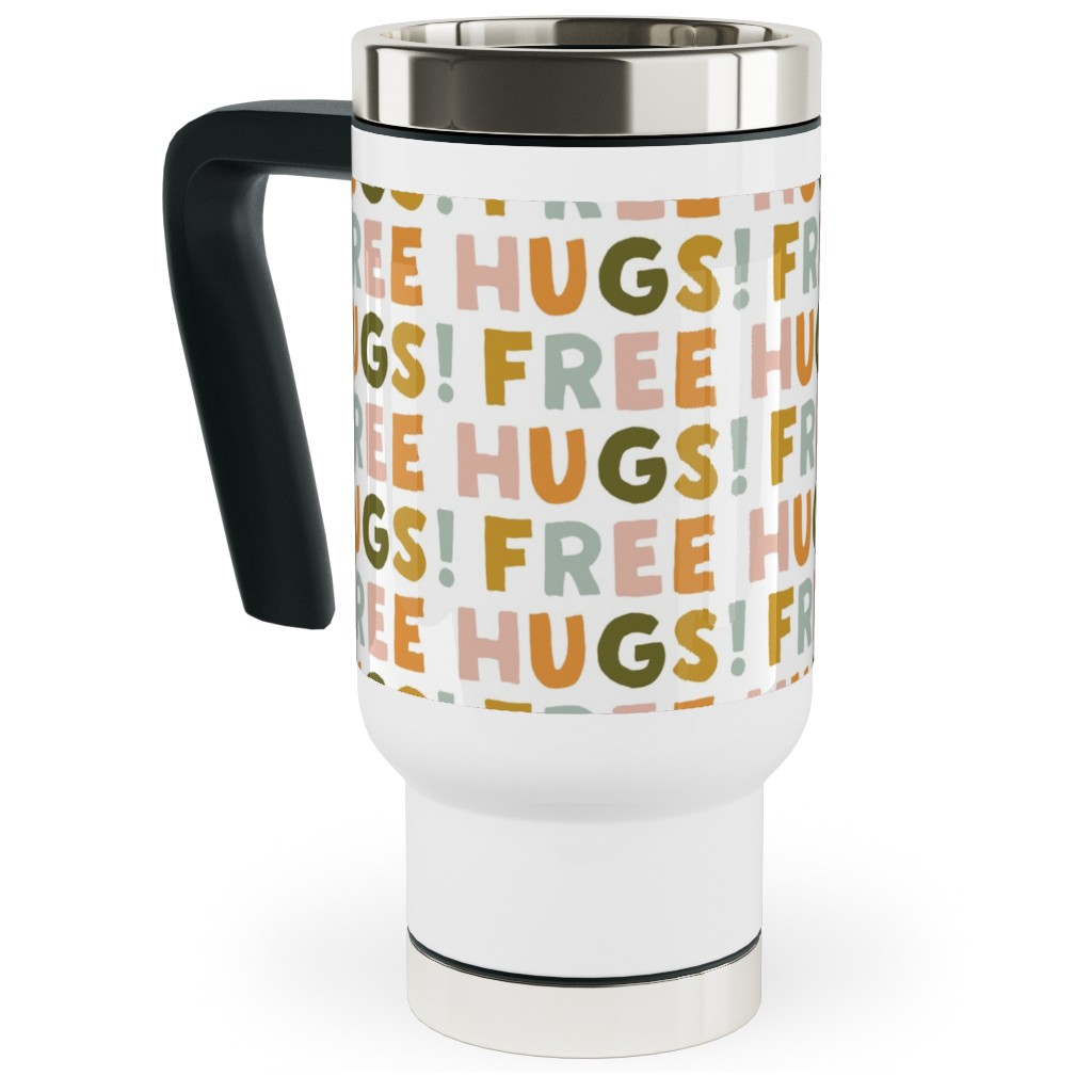 Free Hugs! - Multi Warm Travel Mug with Handle, 17oz, Multicolor