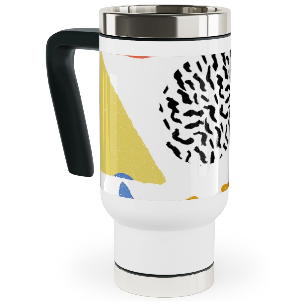 Happy Blocks Travel Mug with Handle, 17oz, Multicolor