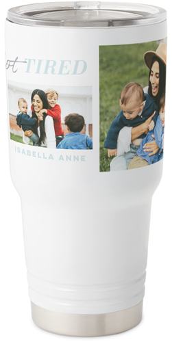Never Not Tired Travel Tumbler, 30oz, Blue