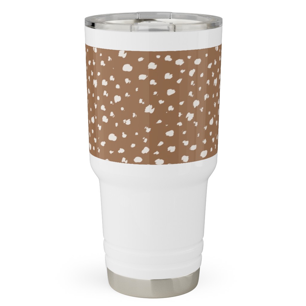 Fawn Spots - Dark Travel Tumbler, 30oz, Brown, Brown