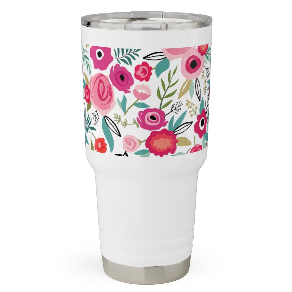 Maypole - Pink Travel Tumbler, 30oz, Pink, Bright Pink