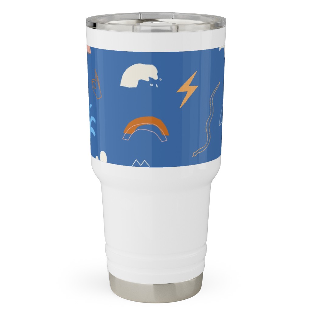 Summer Dayz - Blue Travel Tumbler, 30oz, Blue, True Blue