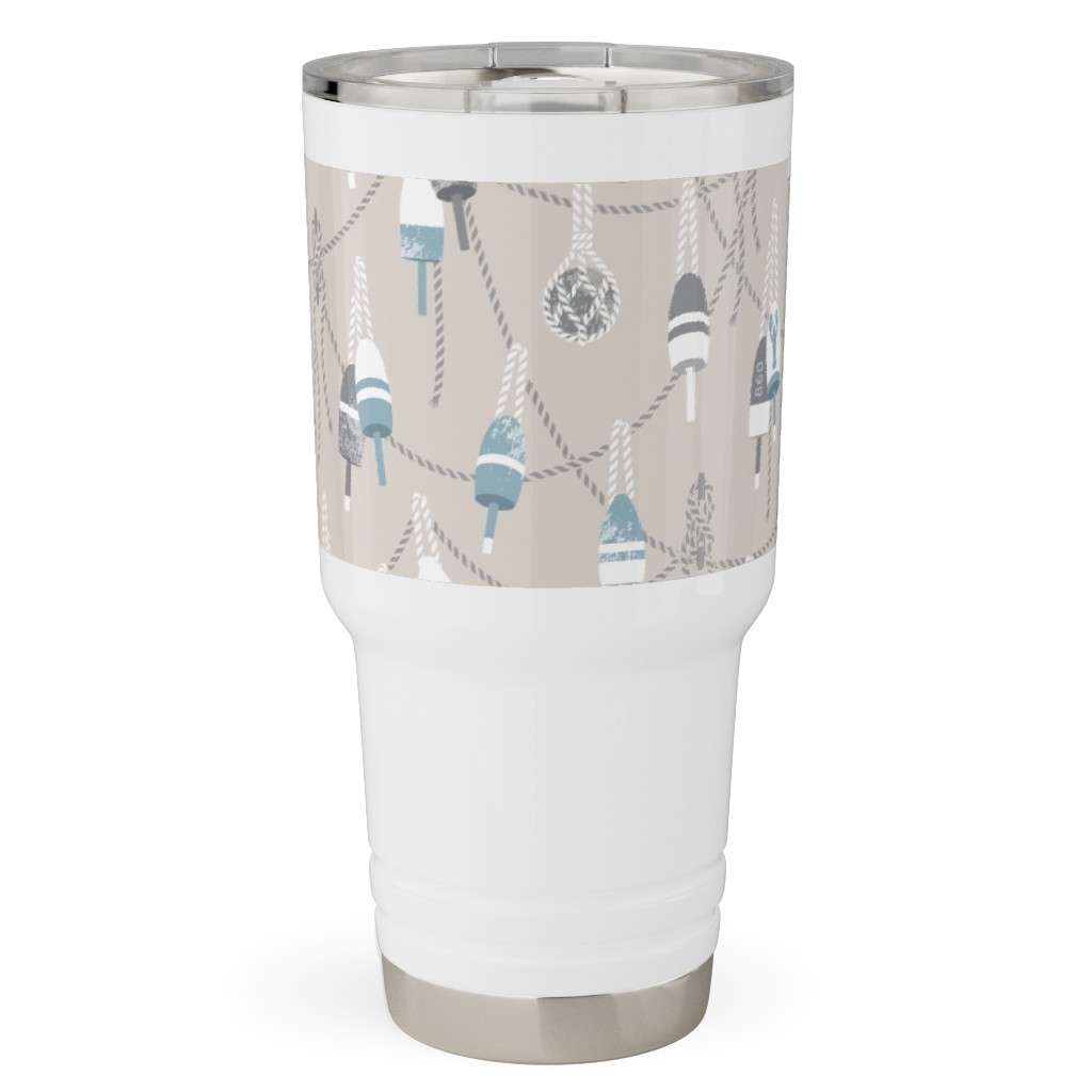 Lobster Buoy - Light Beige Tan Travel Tumbler, 30oz, Beige, Pearl