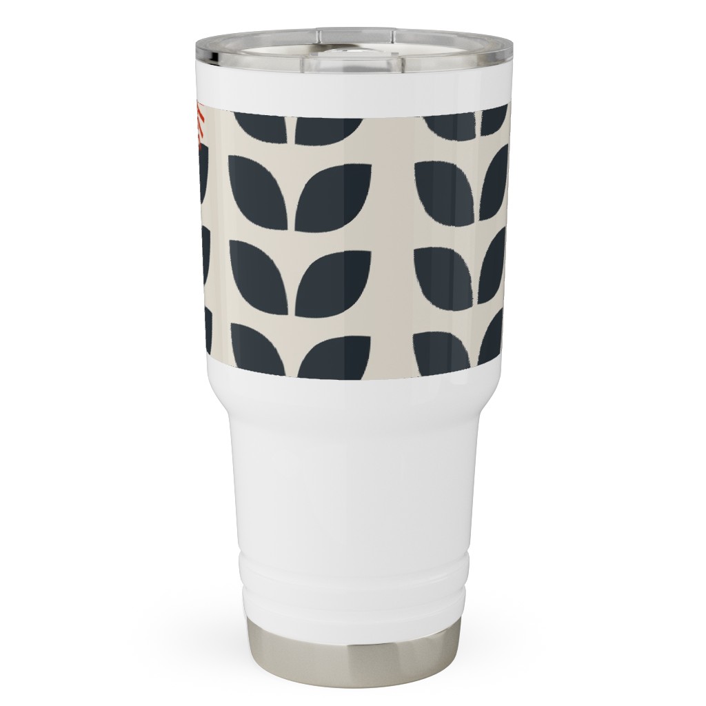 Scandinavian Climbing Vines - Neutral Travel Tumbler, 30oz, Beige, Pearl