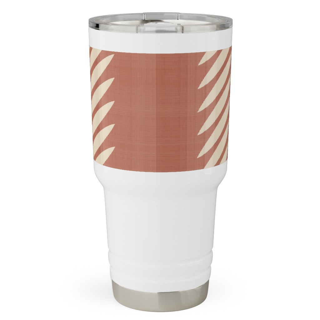 Laurel Leaf Stripe Travel Tumbler, 30oz, Pink, Nutmeg