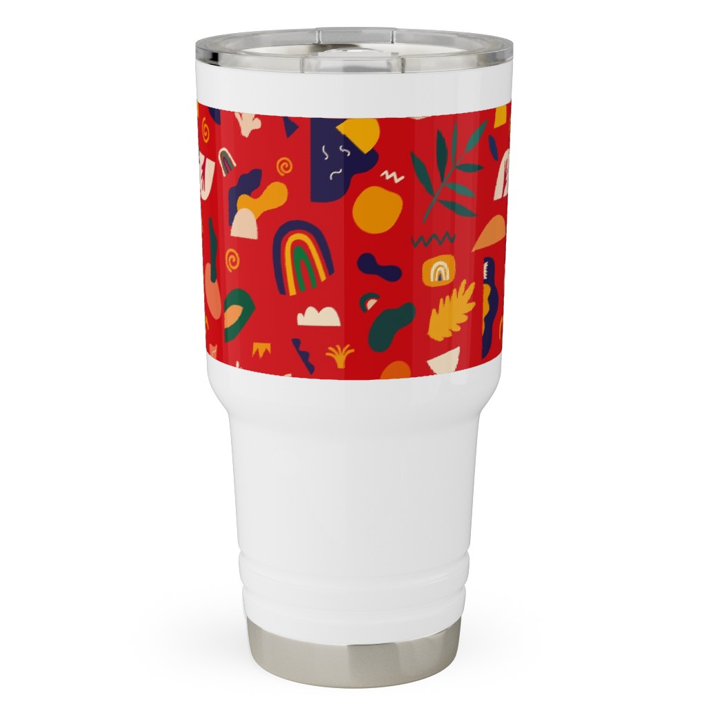 Seamless Pattern - Red Travel Tumbler, 30oz, Red