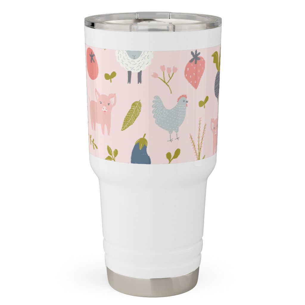 Farm Life - Pink Travel Tumbler, 30oz, Pink, Bright Pink