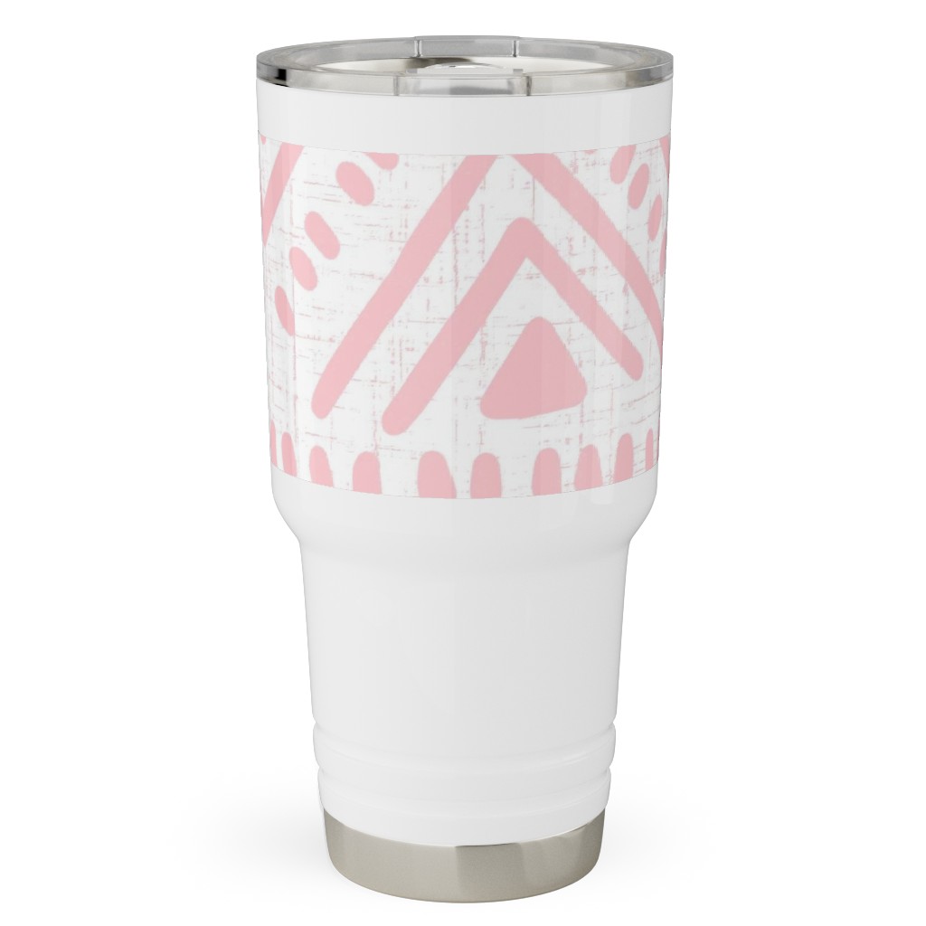 Abstract Diamond Travel Tumbler, 30oz, Pink