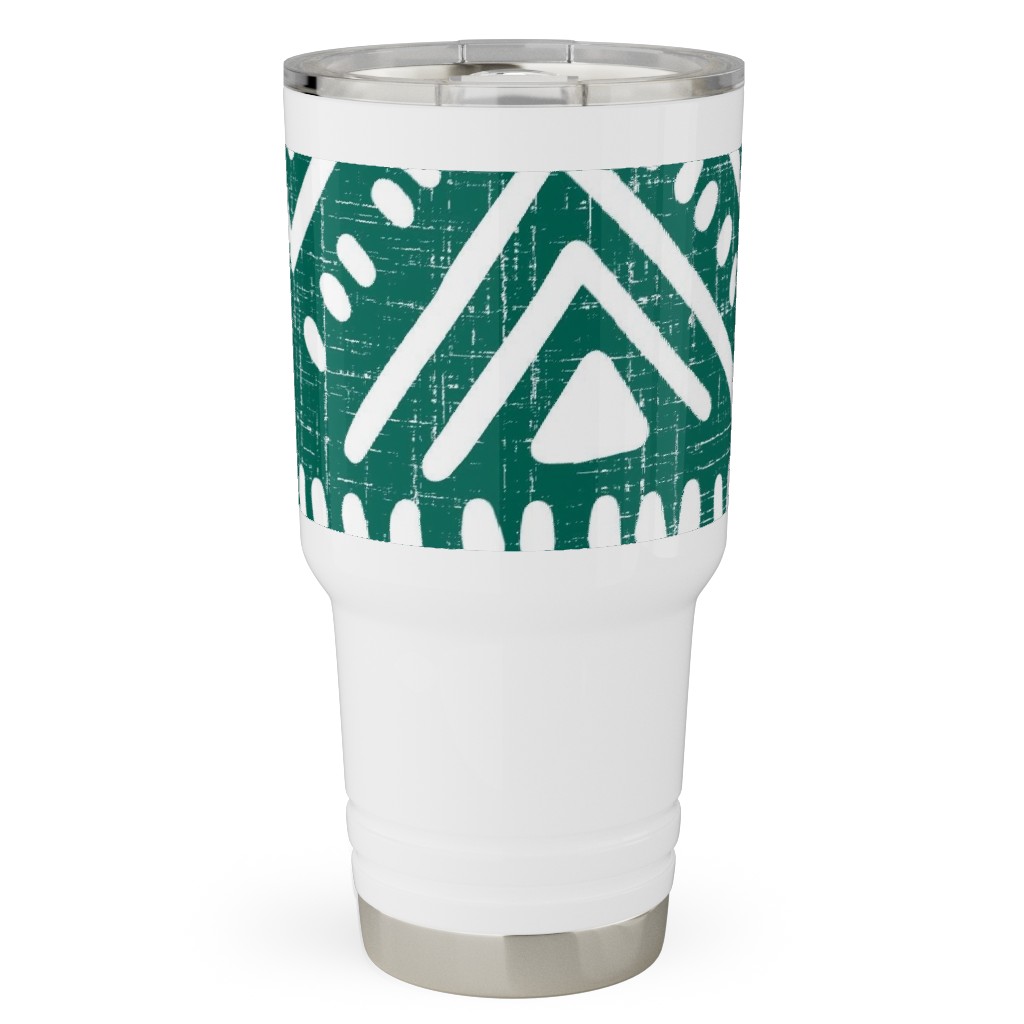 Abstract Diamond Travel Tumbler, 30oz, Green