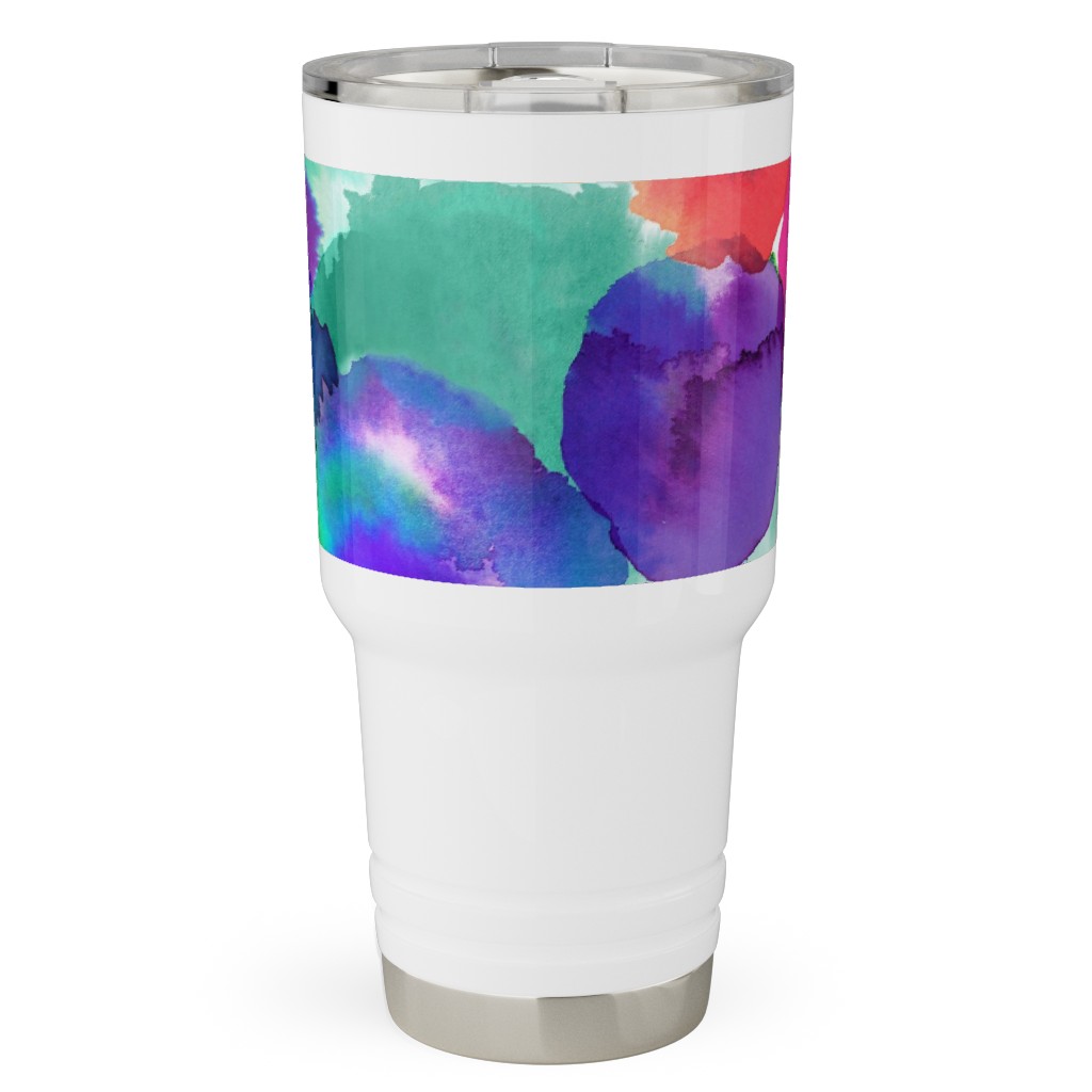 Abstract Floral Watercolor - Multi Travel Tumbler, 30oz, Multicolor
