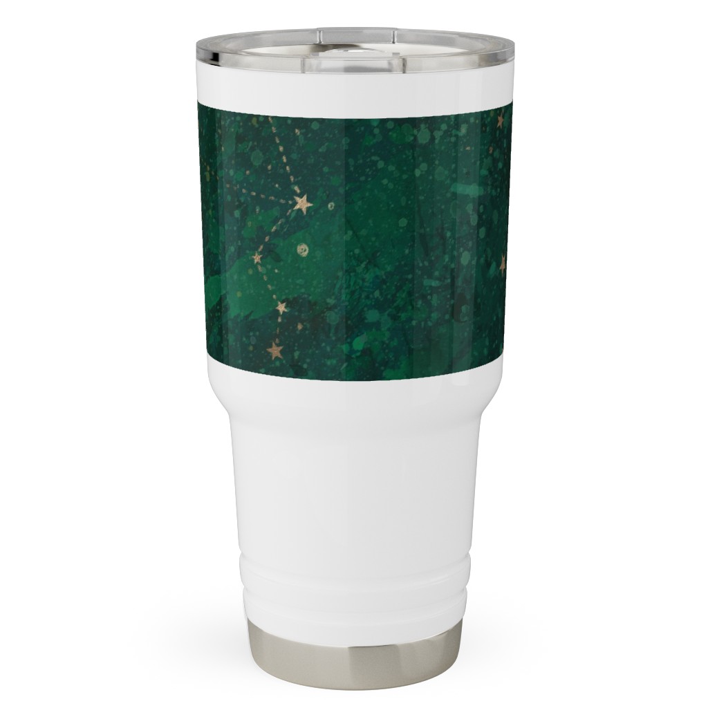 Moon and Stars - Green Travel Tumbler, 30oz, Green