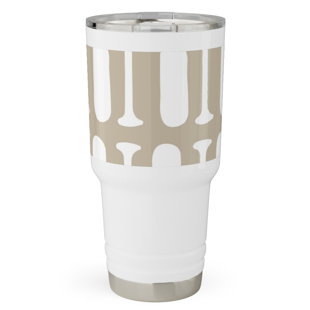 Nautical Boat Oars/Paddles - Neutral Beige Travel Tumbler, 30oz, Beige, Pearl
