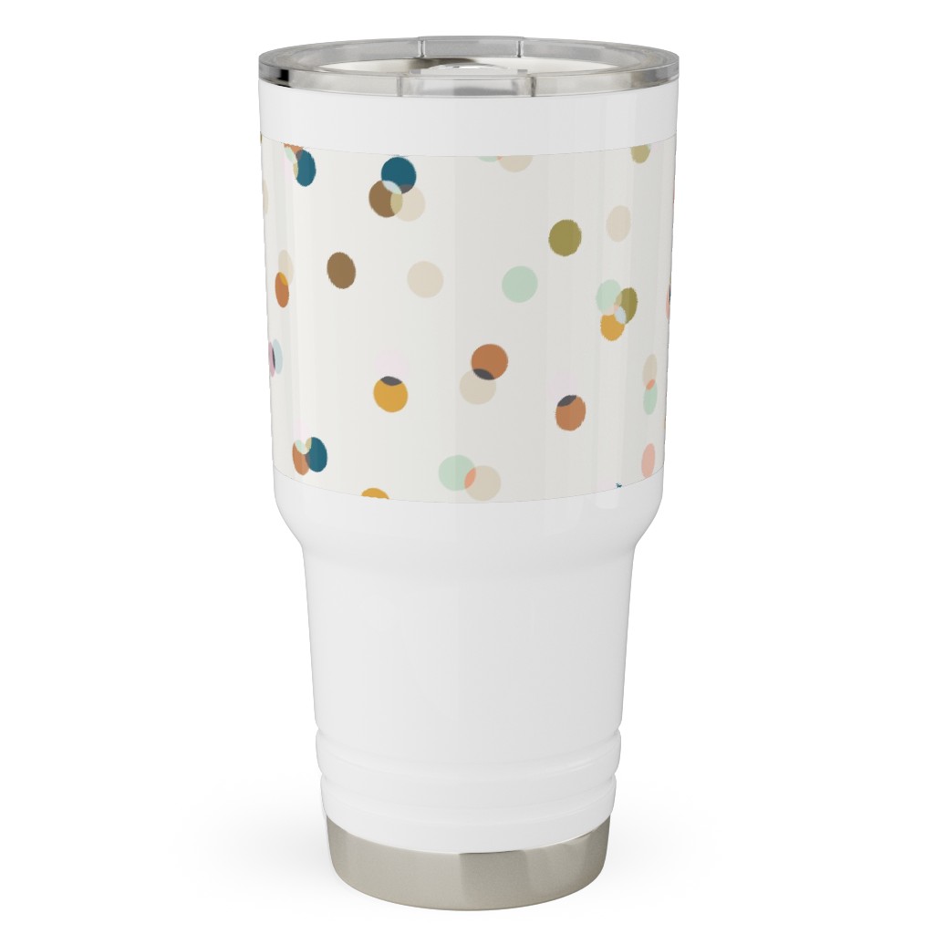 Eden Polka Dot - Cream Multi Travel Tumbler, 30oz, Multicolor
