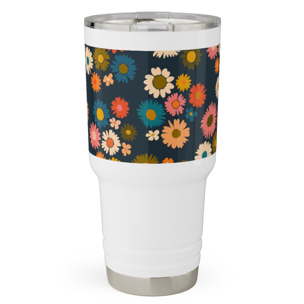 Painted Daisies - Multi Travel Tumbler, 30oz, Multicolor