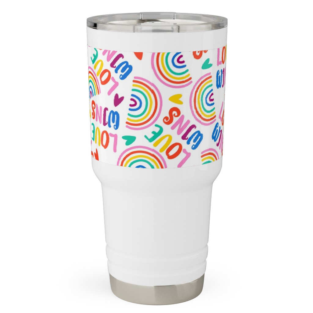 Love Wins - Pride - Brights Travel Tumbler, 30oz, Multicolor
