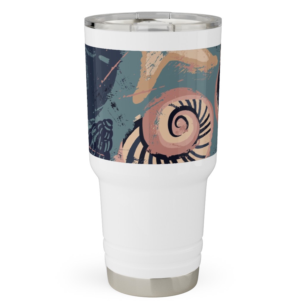 Seashells Travel Tumbler, 30oz, Multicolor, Metal
