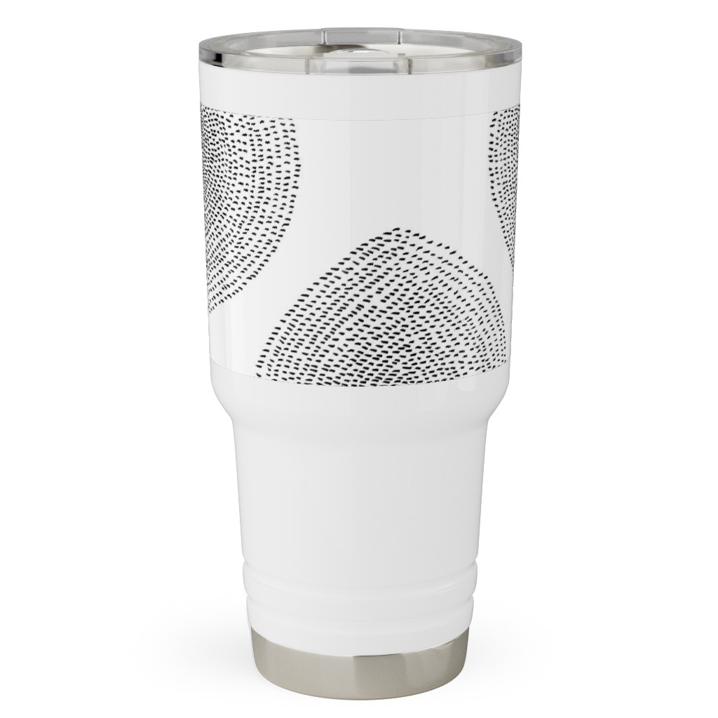Boho Stripy Drops Travel Tumbler, 30oz, Black