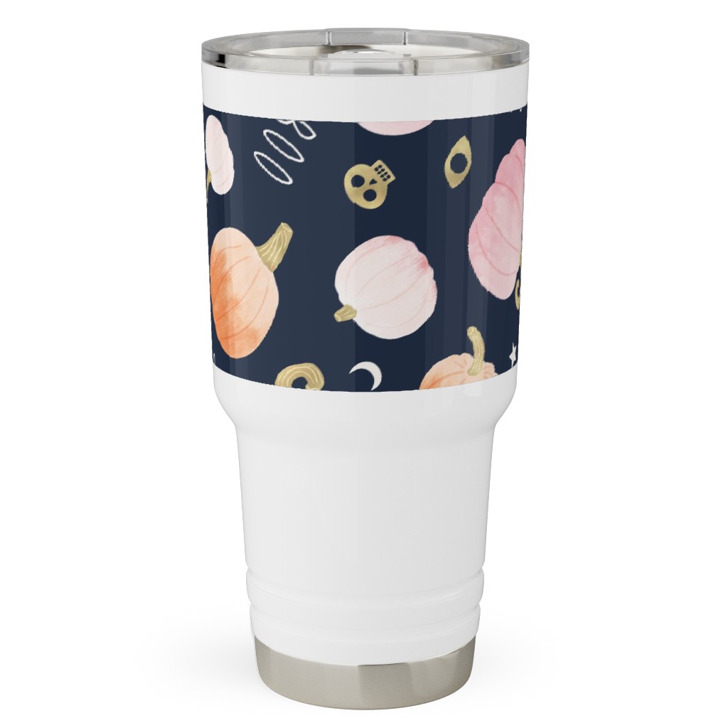 Pastel Pumpkins Halloween Party Boo Travel Tumbler, 30oz, Orange