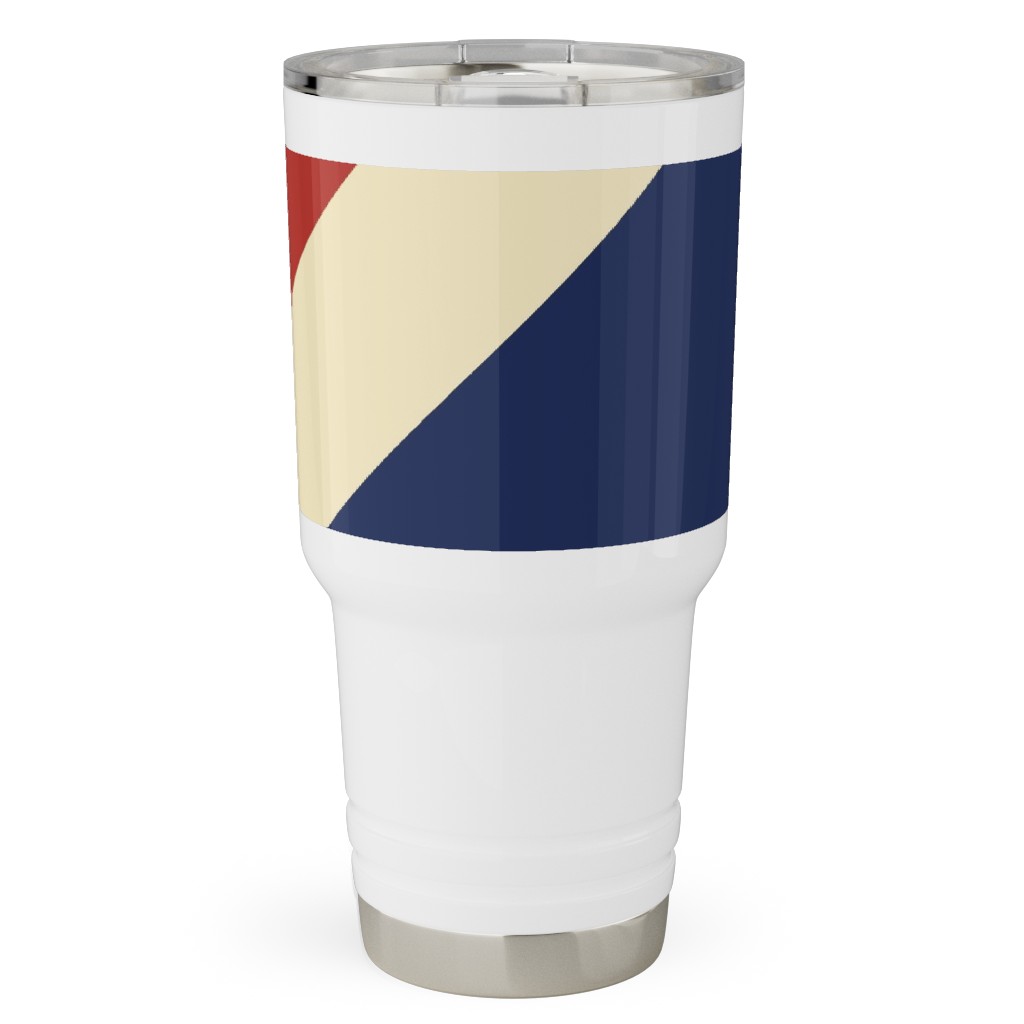 Camping Stripe Diagonal - Multi Travel Tumbler, 30oz, Multicolor