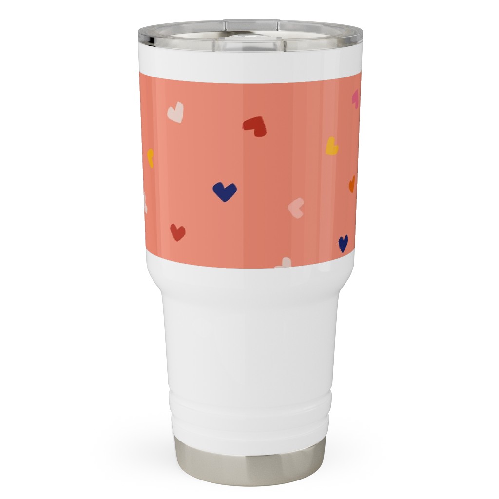 Heart Sprinkles - Pink Travel Tumbler, 30oz, Pink