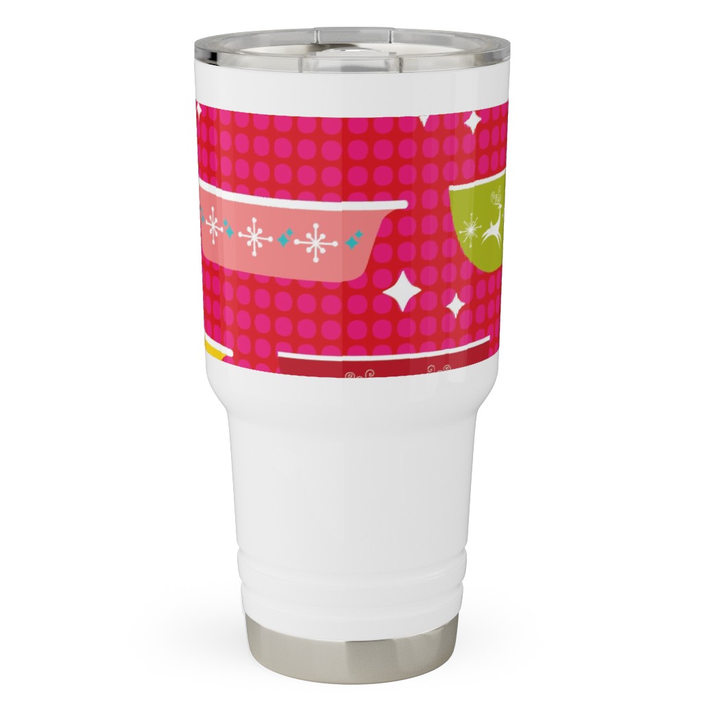 Christmas Dishes Travel Tumbler, 30oz, Multicolor