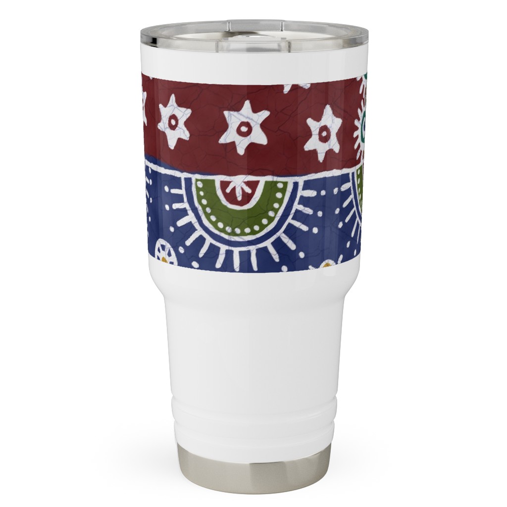 Batik Complete - Warm Travel Tumbler, 30oz, Multicolor
