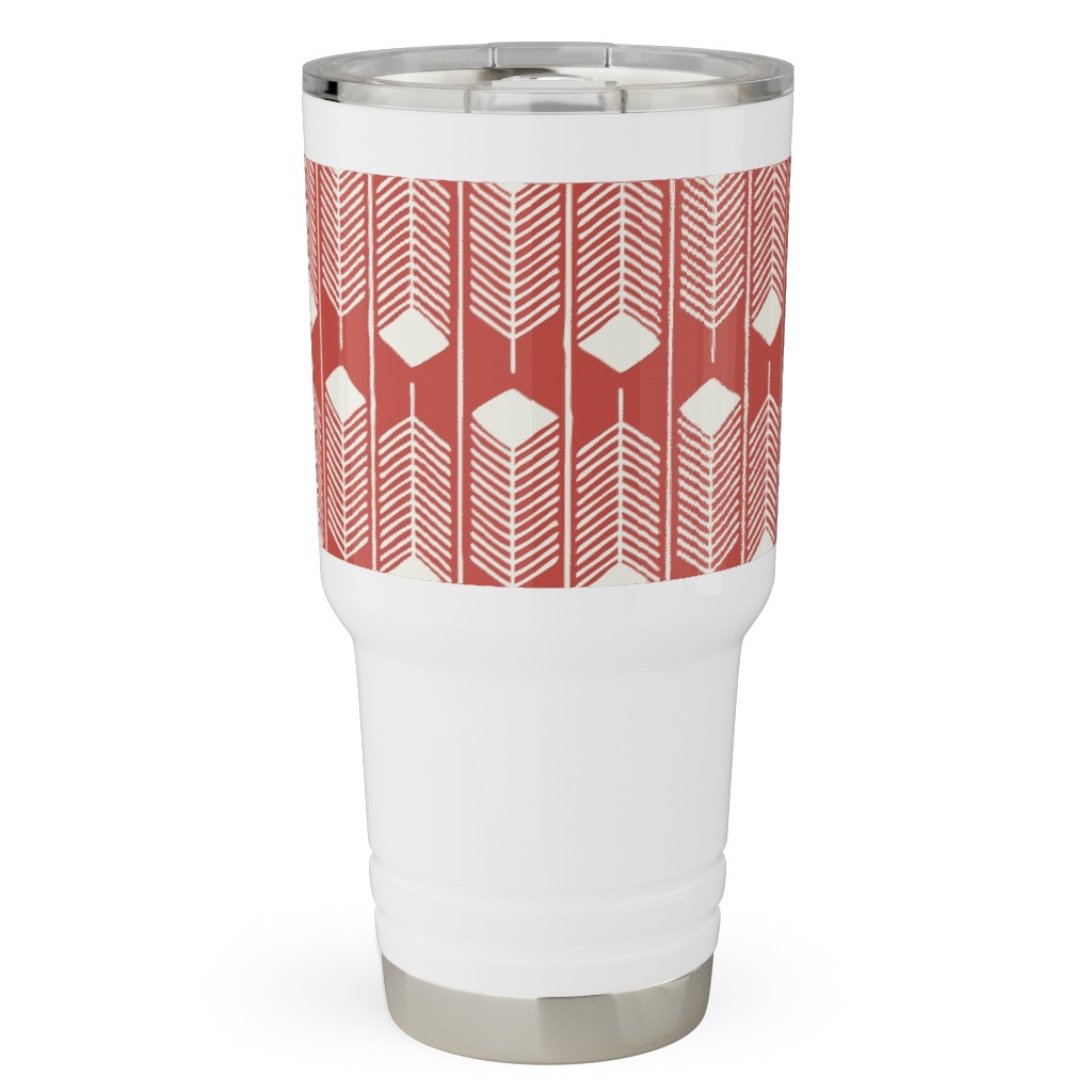 Feathers Charging - Red Travel Tumbler, 30oz, Red