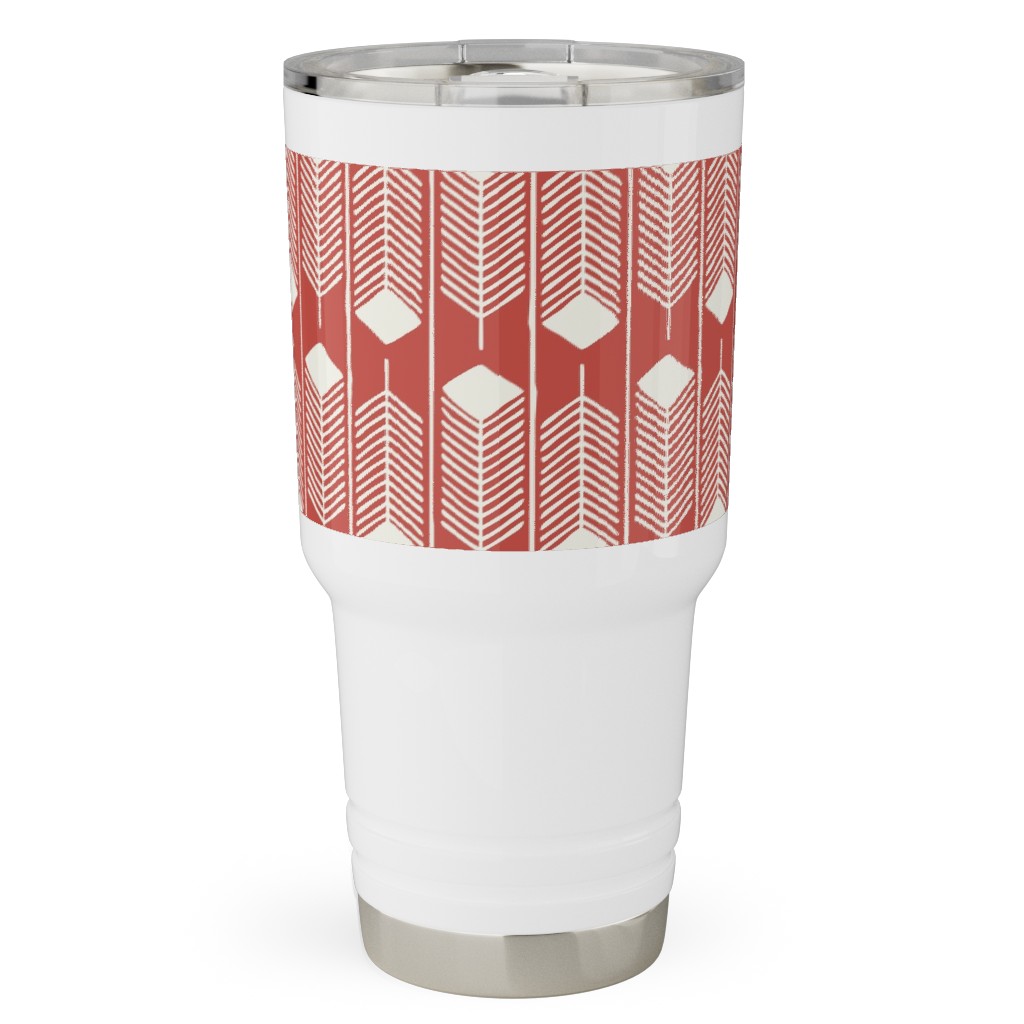 Feathers Charging - Red Travel Tumbler, 30oz, Red, Red