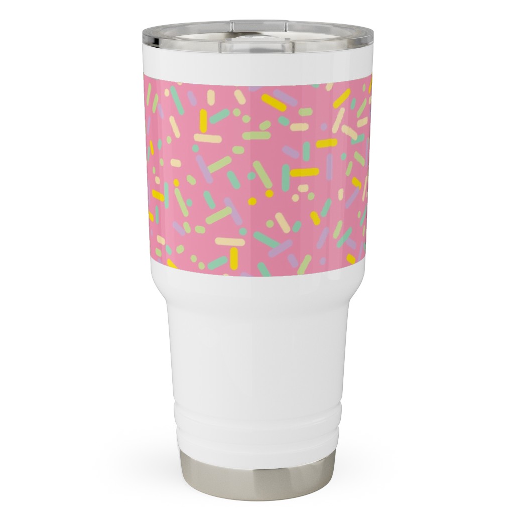 Sprinkles - Pink Travel Tumbler, 30oz, Pink, Bright Pink