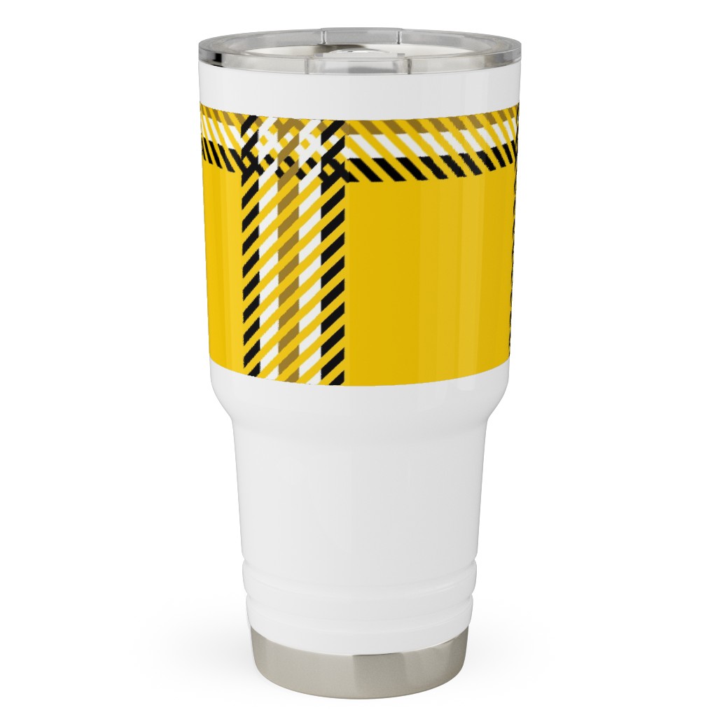 Cher's Plaid Travel Tumbler, 30oz, Yellow