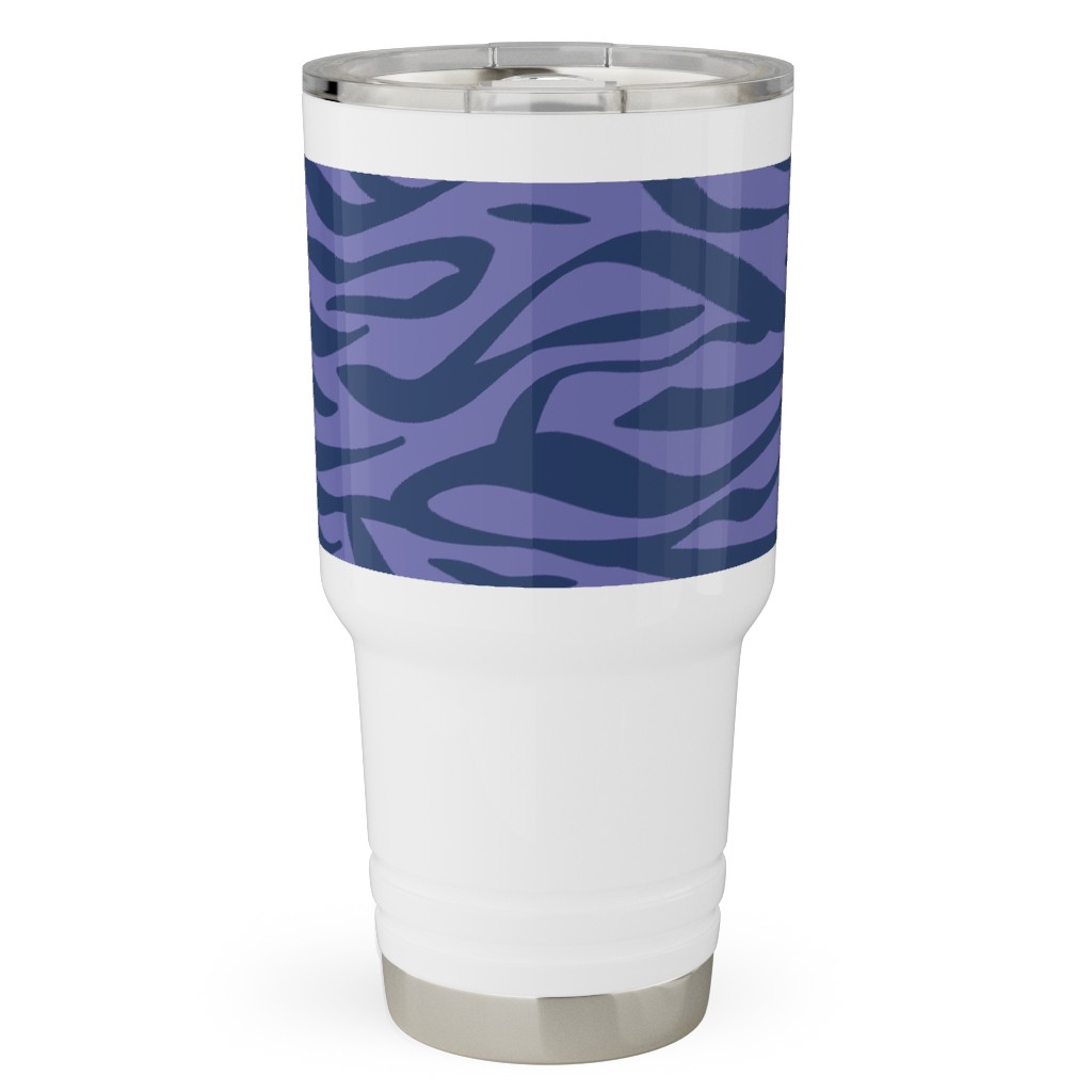 Zebra Animal Print - Purple Travel Tumbler, 30oz, Purple