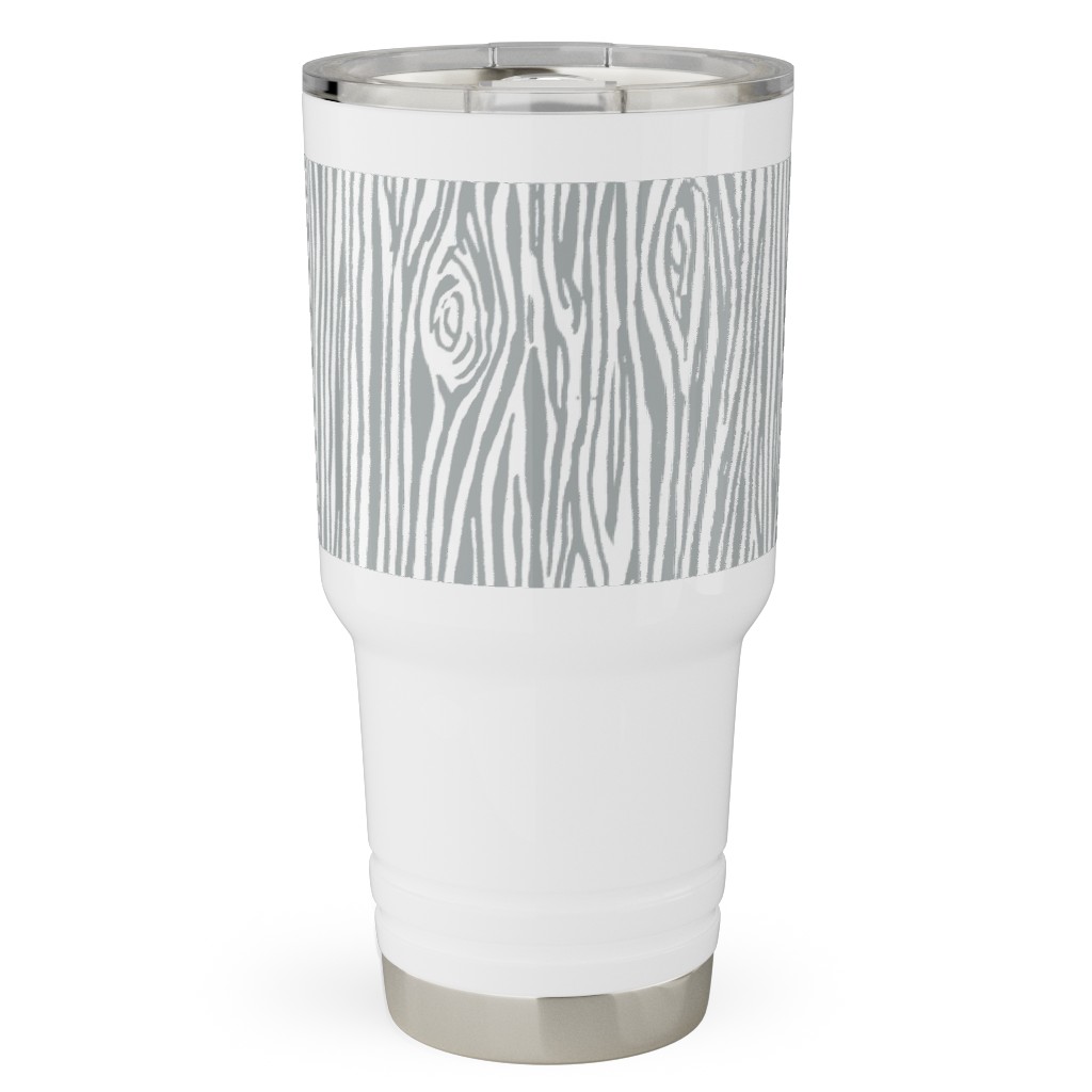 Woodgrain - Gray Travel Tumbler, 30oz, Gray