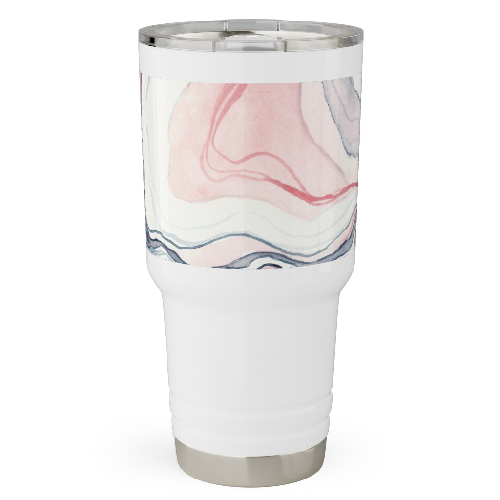 Watercolor Marble Travel Tumbler, 30oz, Pink