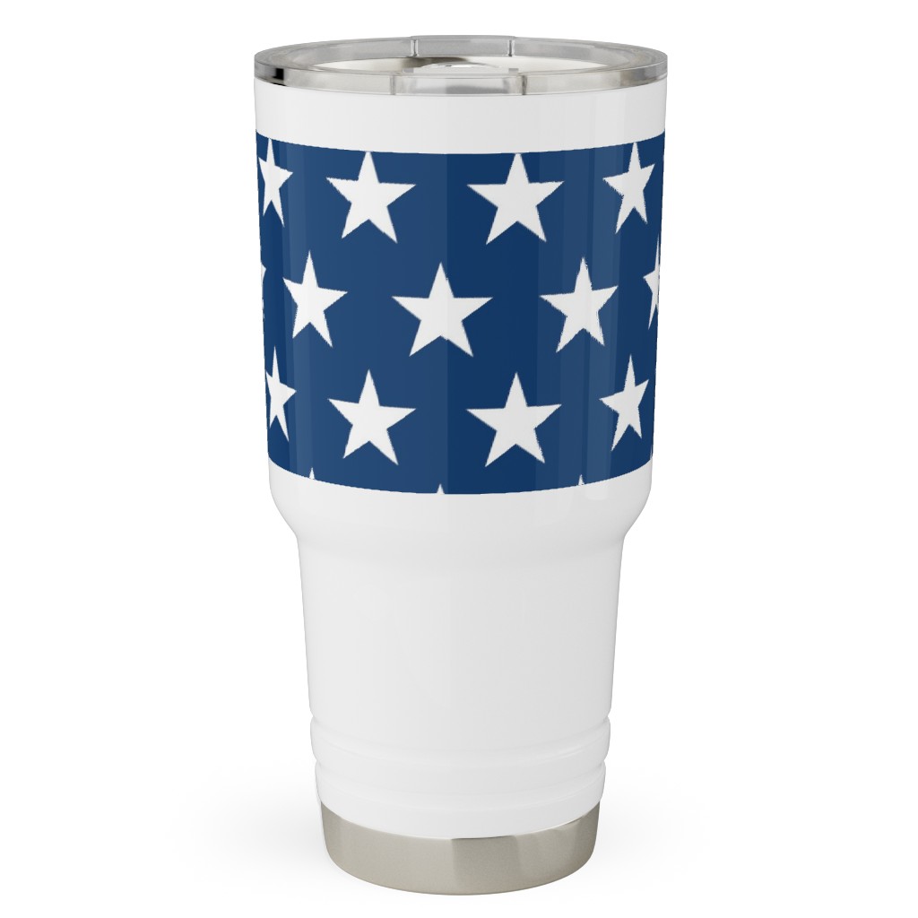 Stars on Blue Travel Tumbler, 30oz, Blue, True Blue