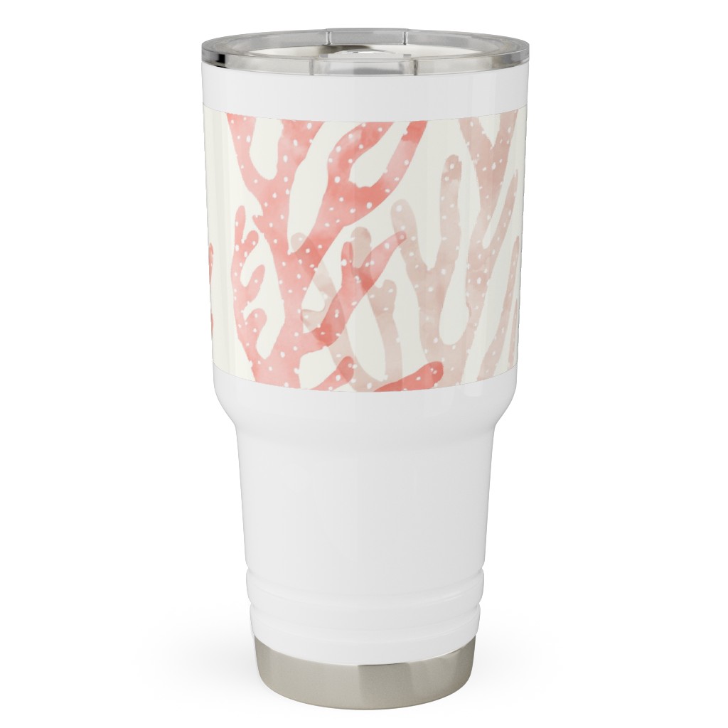 Coral Mermaid Travel Tumbler, 30oz, Pink, Pearl
