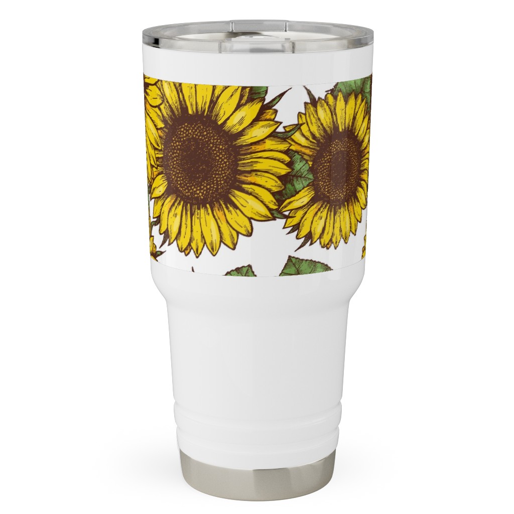 Sunflowers Travel Tumbler, 30oz, Yellow