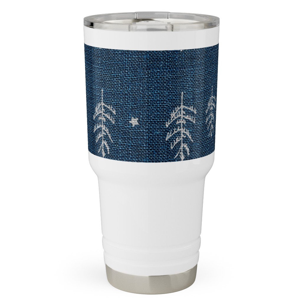 Arctic Night Forest - Navy Travel Tumbler, 30oz, Blue, True Blue