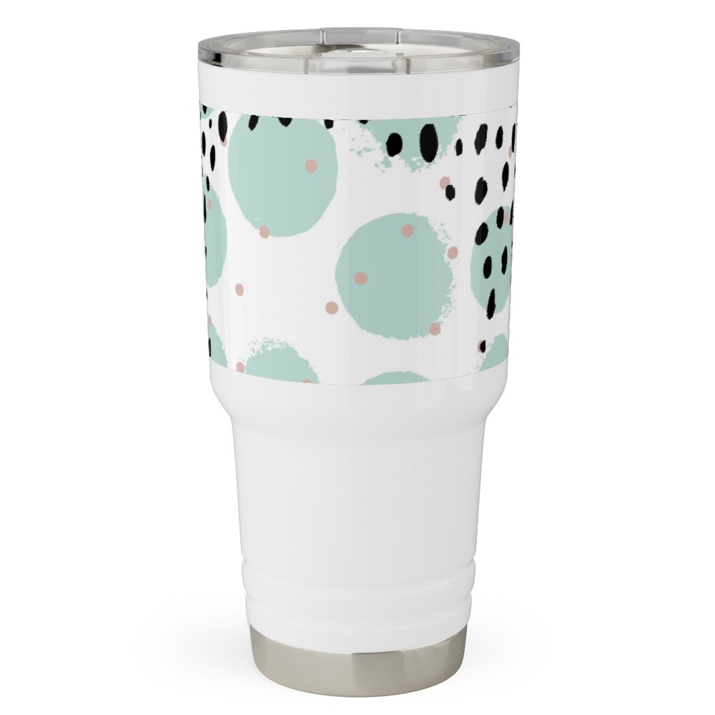 Abstract Rain - Green Travel Tumbler, 30oz, Green