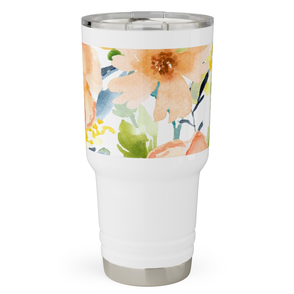 Floral Love Print Travel Tumbler, 30oz, Multicolor