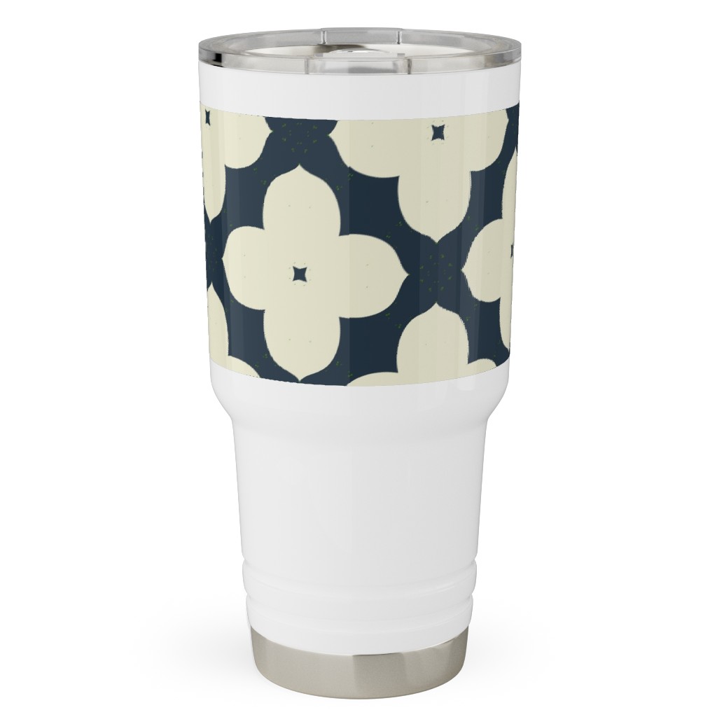 Bunchberry - Black Travel Tumbler, 30oz, Blue