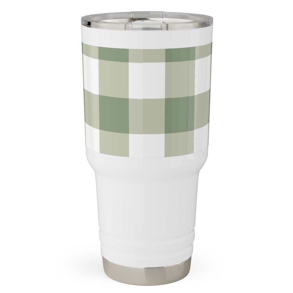 Plaid - Green Travel Tumbler, 30oz, Green